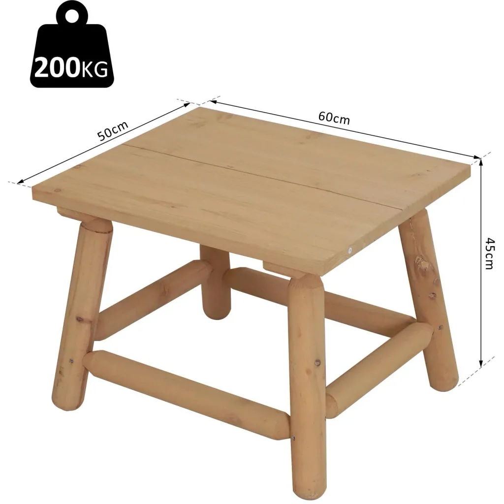 Holzhocker Nachttisch Blumenständer Kinderstuhl Schemel Allzweck Tannenholz Natur 60 x 50 x 45 cm
