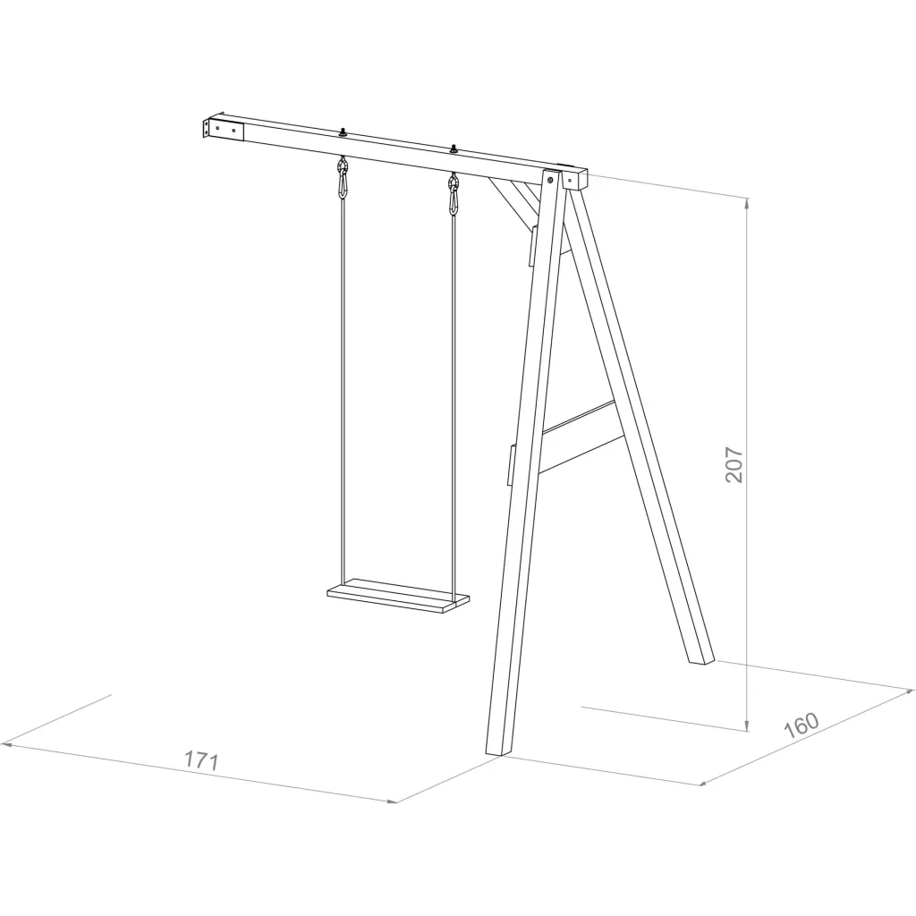 Einzel-Anbauschaukel Weiß/Braun