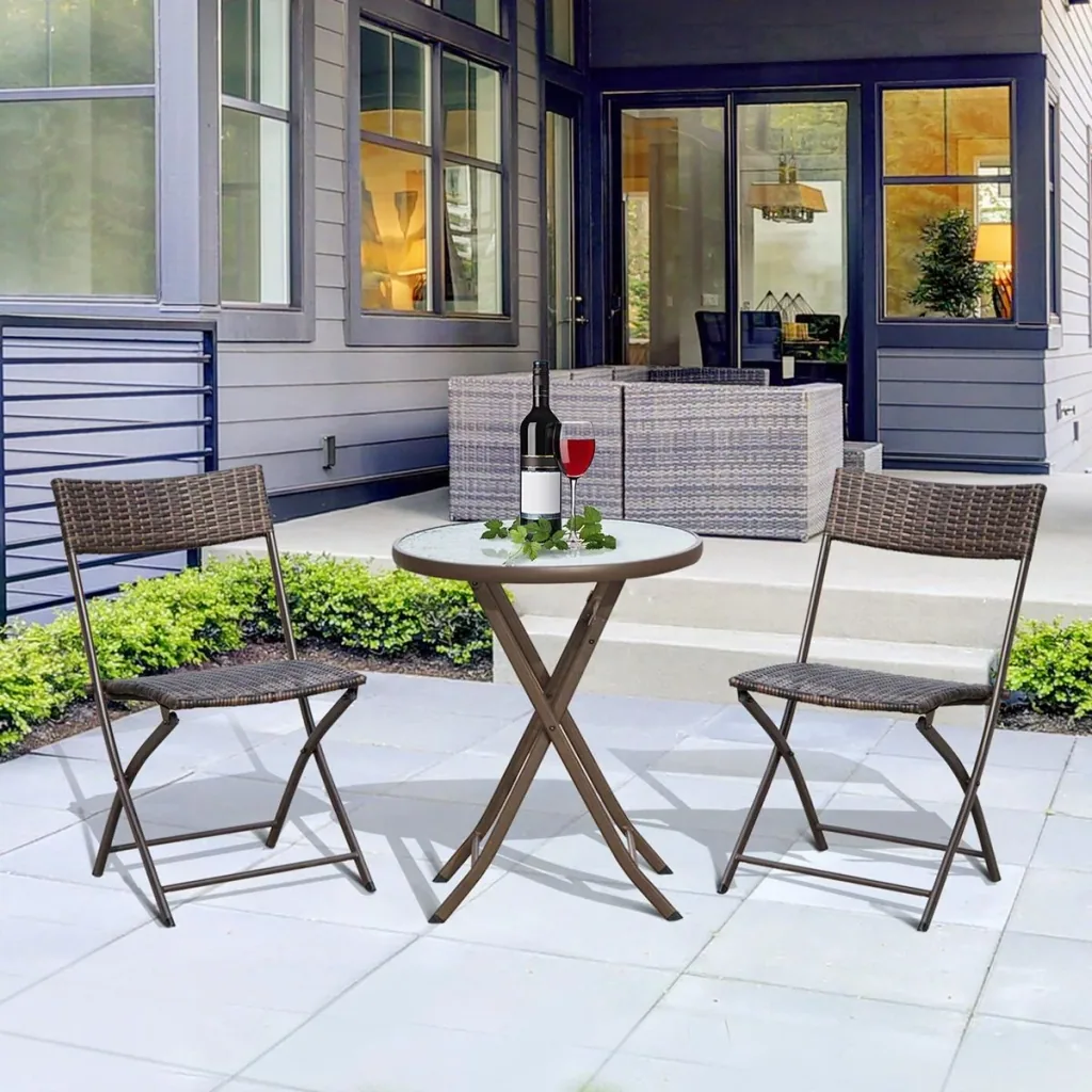 Polyrattan Bistroset für 2 Personen braun