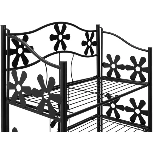 Regal / Aufbewahrungsregal - Garten - 5 Fächer - Metall - 112 x 60 x 30 cm - Schwarz