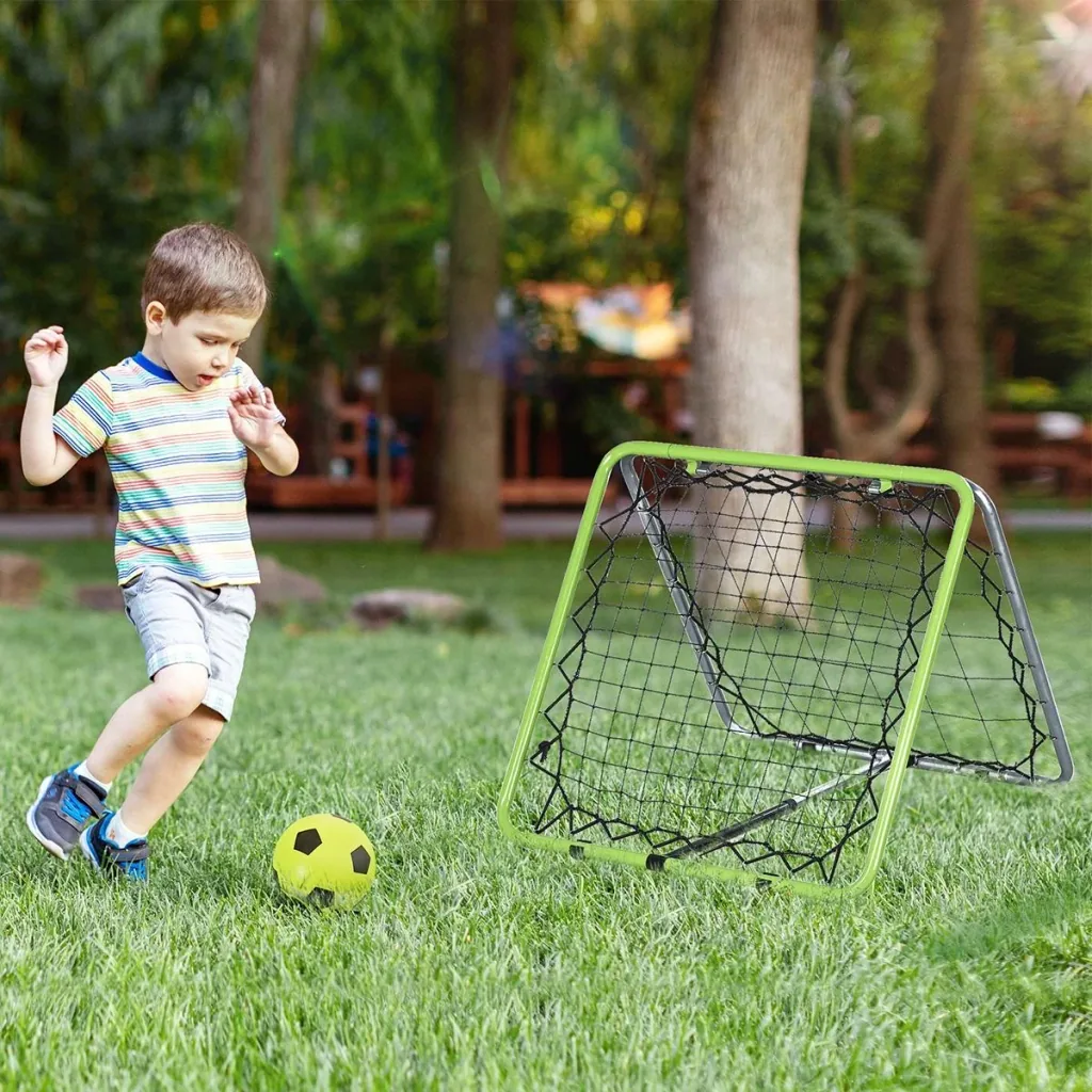 Baseball Rebounder Kickback Tor Rückprallwand Netz beidseitiger Rückprall Faltbar Metall+PE Grün 75 x 75 x 64 cm