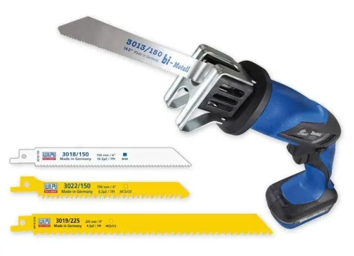 Akku Säbelsäge 14,4 V Li-Ion + Gratis dazu 3-teiliges WILPU Sägeblatt-Set