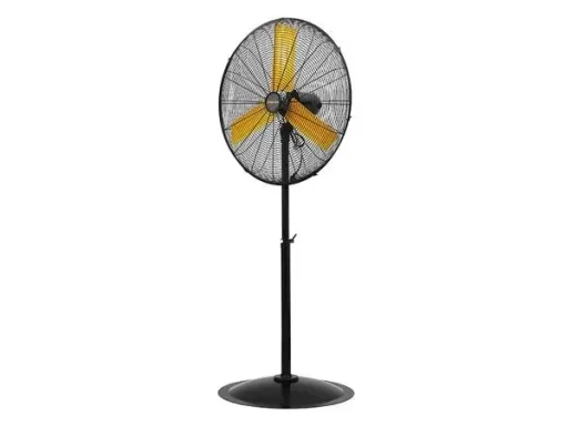 Freistehender Ventilator Stahl Ø 76 cm Schwarz/Gelb