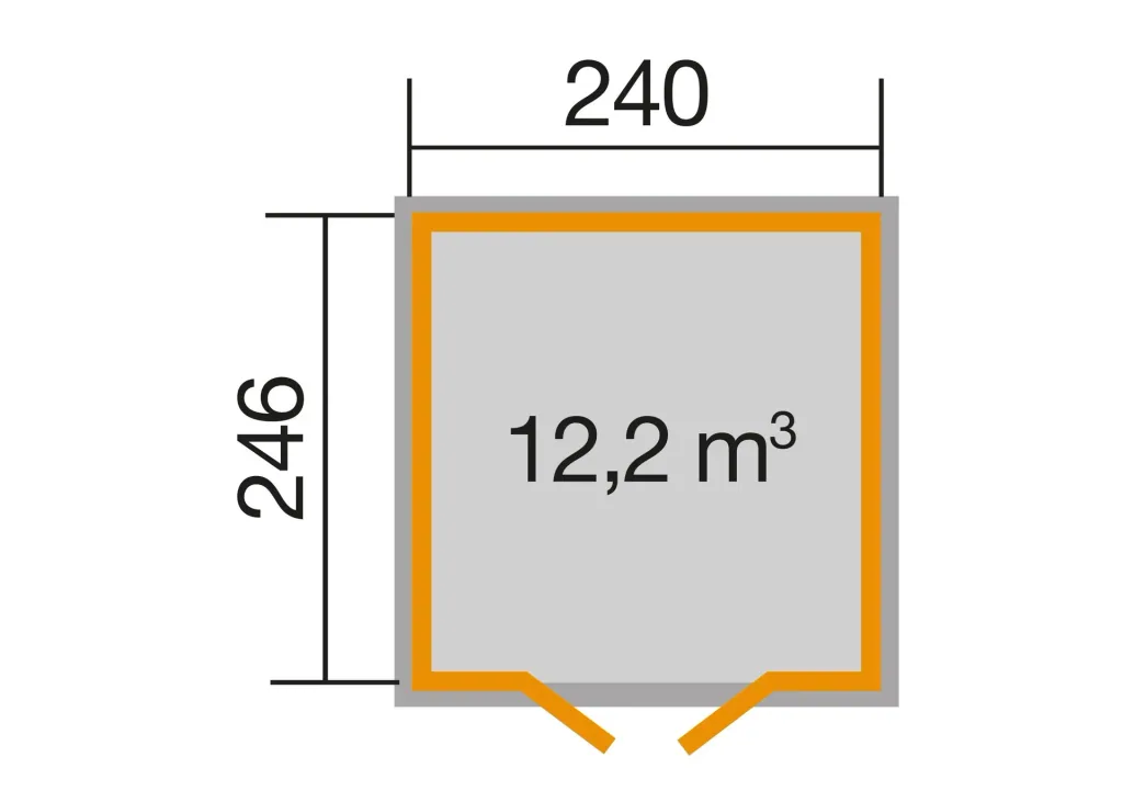 Schwedenhaus Gr.3, L x B x H 277 x 286 x 230 cm, sägerauh, schwedenrot, breite Doppeltür und Fenster