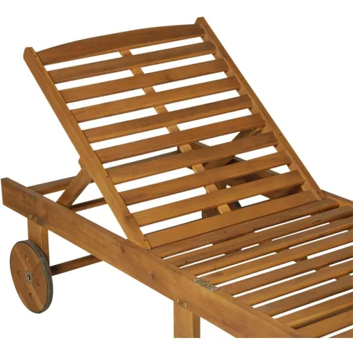 Gartenliege Sonnenliege Liegestuhl klappbar verstellbar Akazienholz Natur L197 x B72 x H(34 84) cm