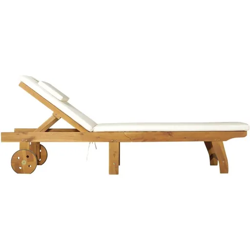 Gartenliege Sonnenliege Liegestuhl klappbar verstellbar Akazienholz Natur L197 x B72 x H(34 84) cm