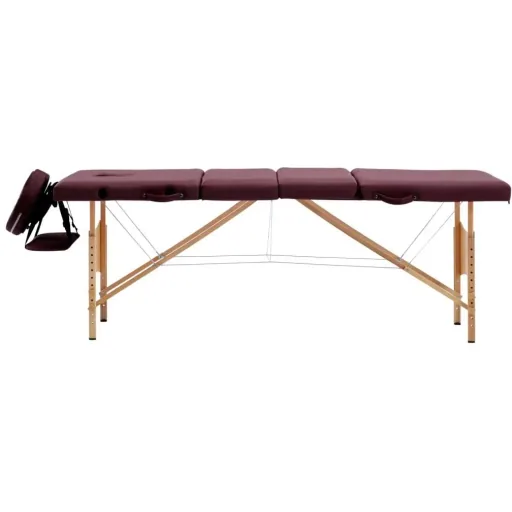 Klappbarer Massagetisch 4 Zonen Holz lila
