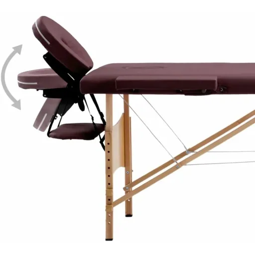 Klappbarer Massagetisch 4 Zonen Holz lila
