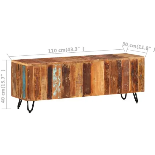 TV-Schrank 110x30x40 cm aus massivem recyceltem Holz