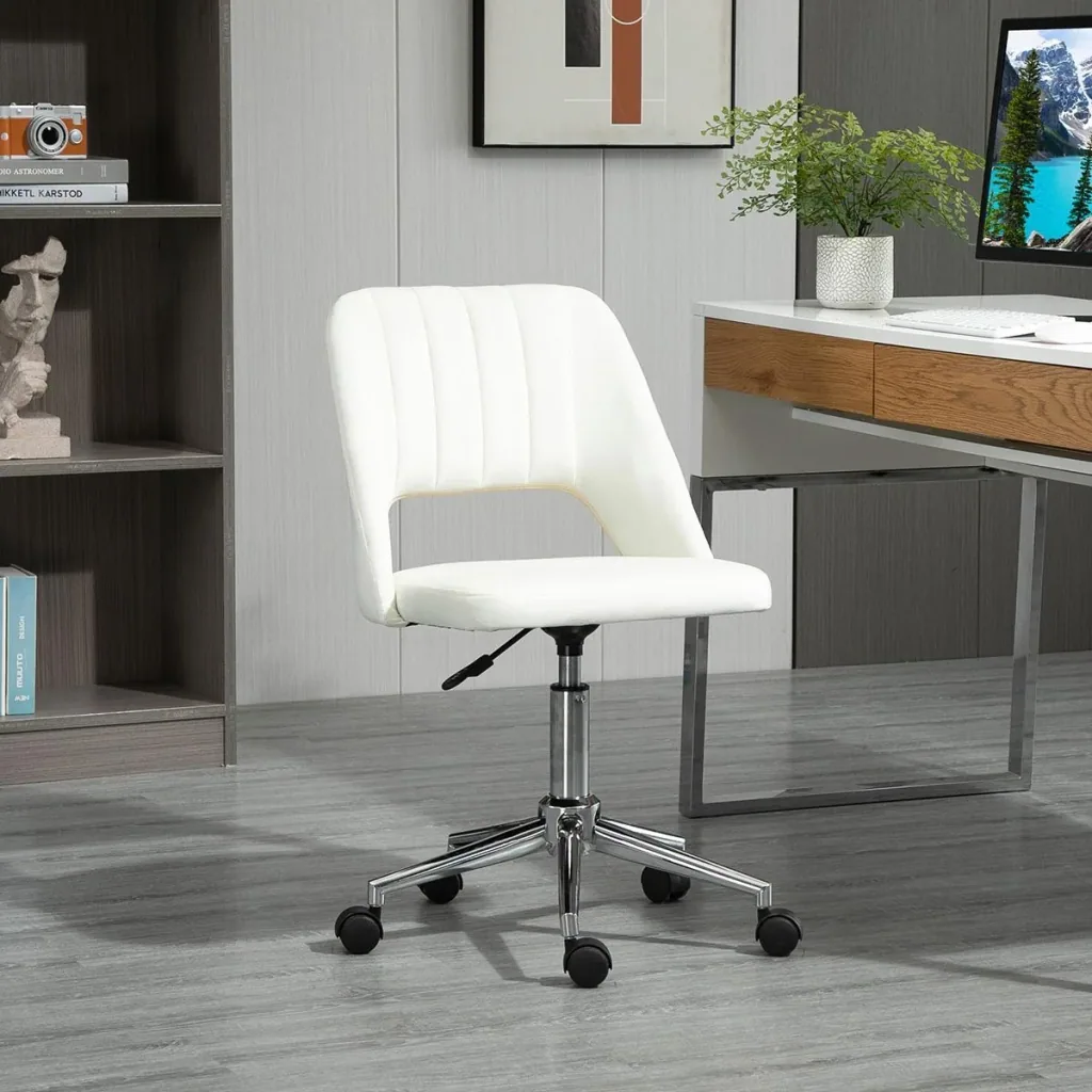 Bürostuhl Drehstuhl Schreibtischstuhl Höhenverstellbar 360° drehbar Jakobsmuschel-Form mit Nahtlinien-Design Schaumstoff