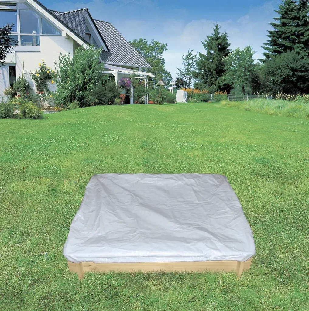 Sandkasten Jonas 120x120 mit weißer Abdeckplane