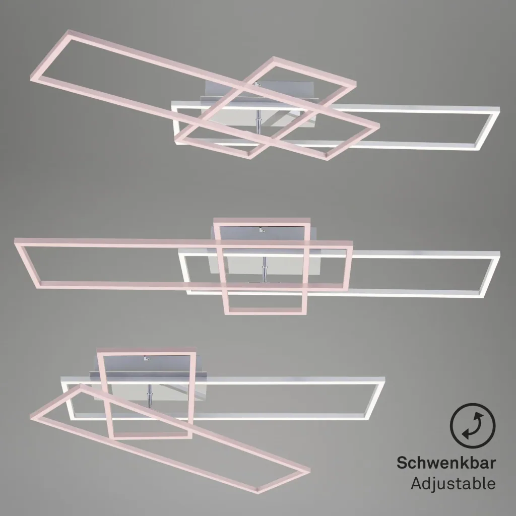 LED Wand- und Deckenleuchte, 104 cm, CCT, 5500 Lumen, 55 Watt, Alu-Chrom