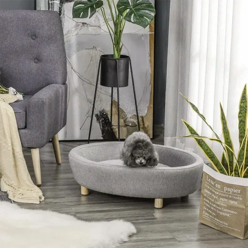 Haustiersofa für Hunde und Katzen dunkelgrau