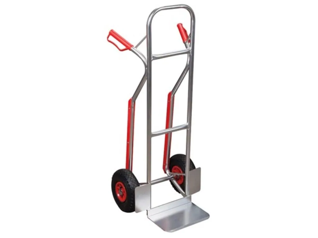 Aluminium-Sackkarre mit Sicherheitsgriffen, klappbarer Transportwagen für schwere Lasten bis 150 kg, ergonomischer Griff, Luftreifen, leichter Transportwagen für Zuhause, Lager oder Umzug, silber