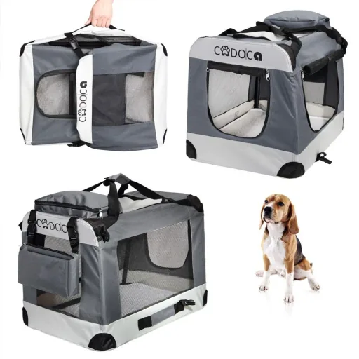 Hundetransportbox L 70 x 52 x 52cm grau