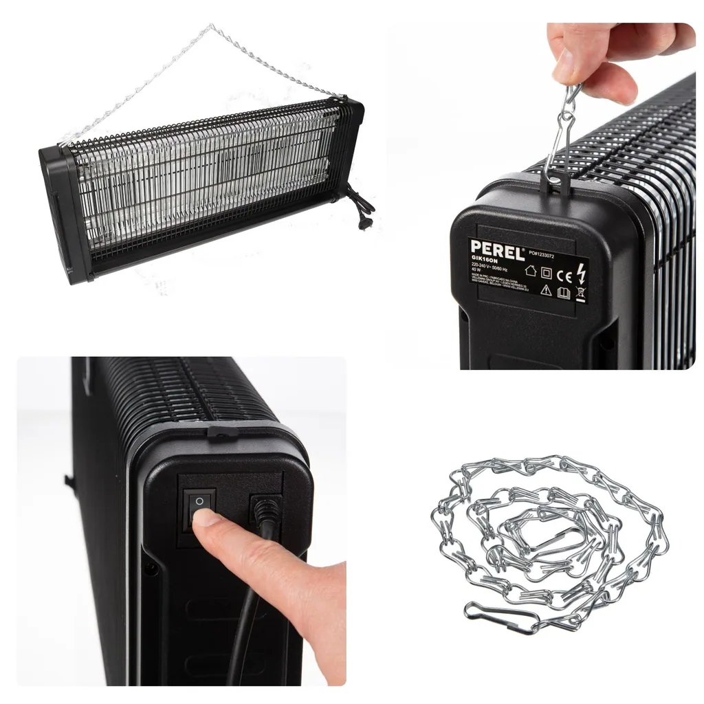 Elektrischer Insektenvernichter, UV-A, 2800 V, 150 m2, 40 W, Innenbereich, herausnehmbare Schale