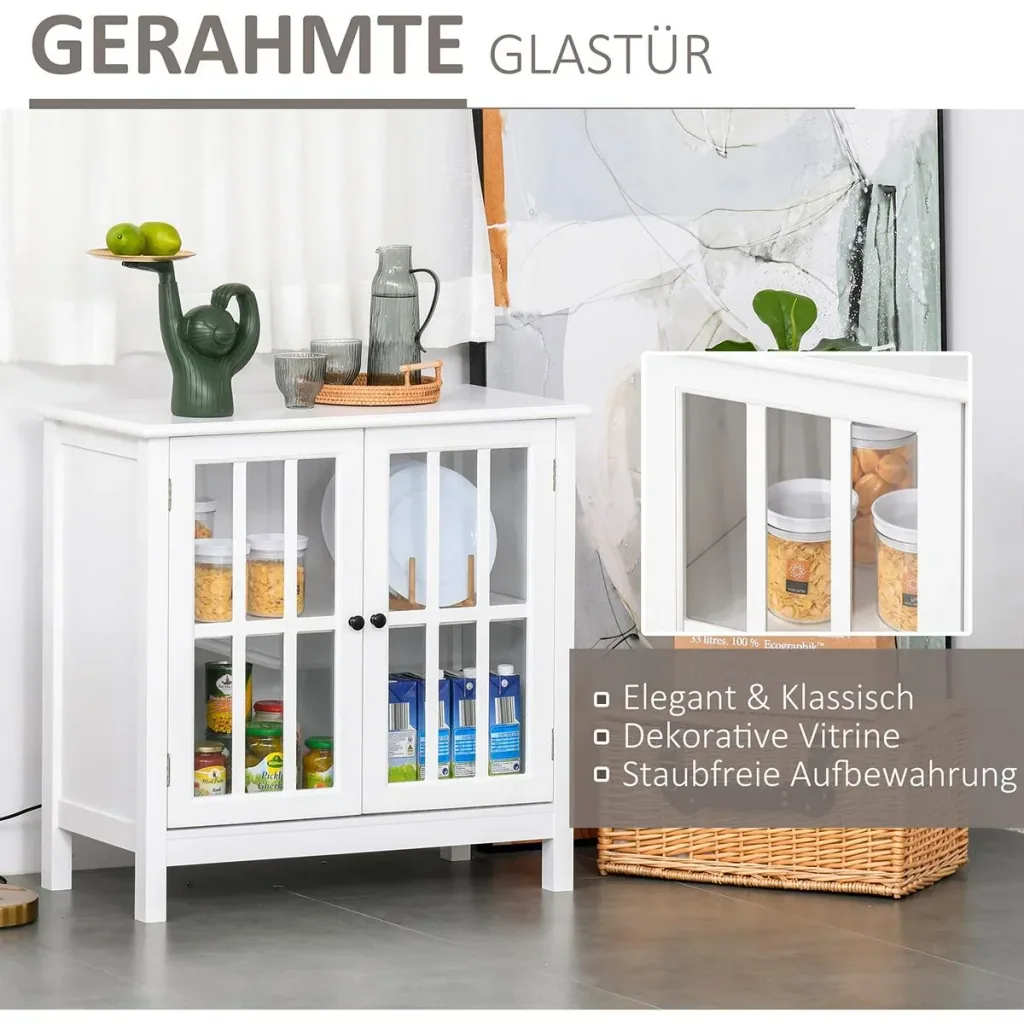 Küchenschrank mit Glastüren Weiß