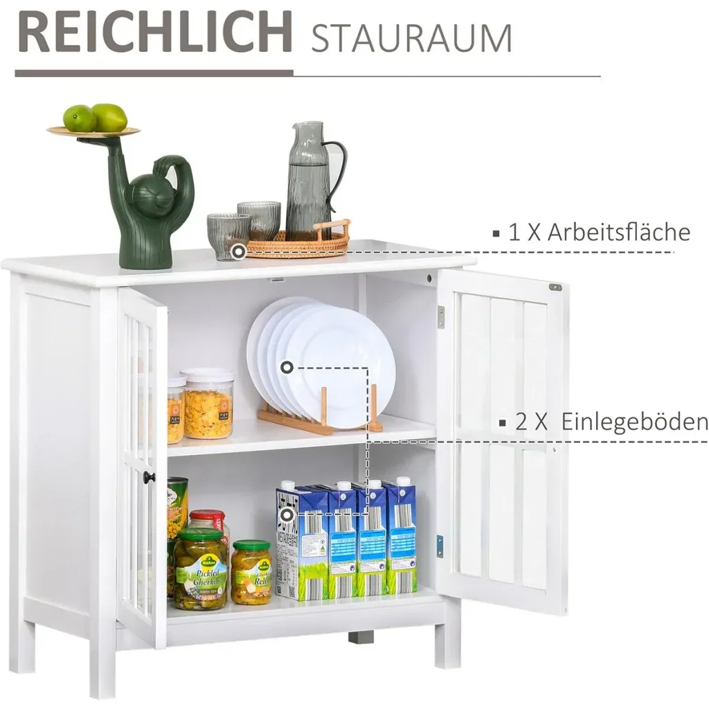 Küchenschrank mit Glastüren Weiß