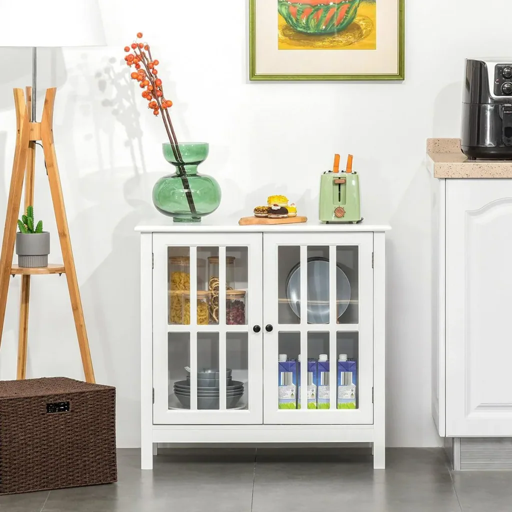 Küchenschrank mit Glastüren Weiß