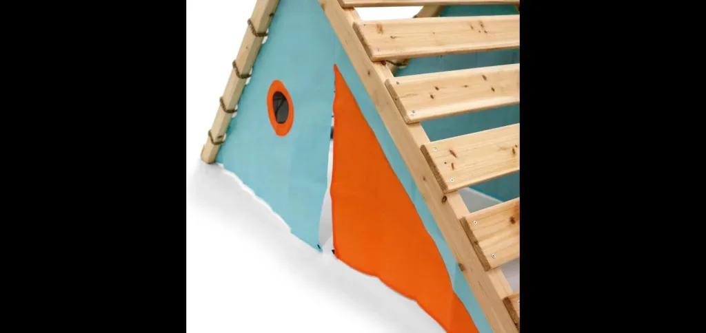 My First Wooden Playcentre, Outdoor-Playcentre für Kinder aus Holz, Kletterwand, Kletternetz, Rutsche, natur