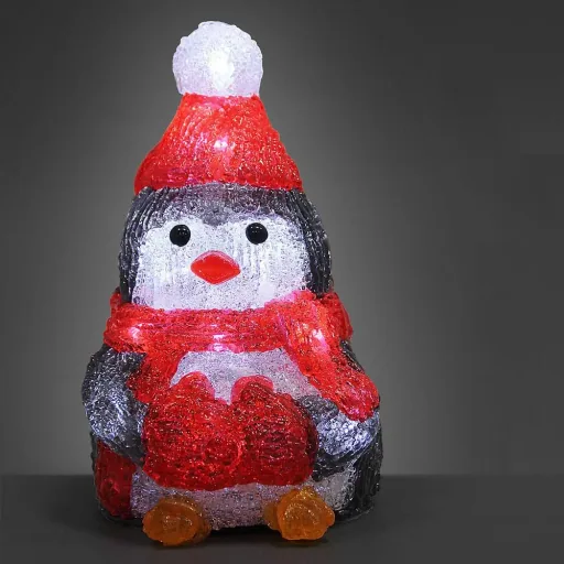 Pinguin LED Figur - mit Batterien - 15x11x18-5Cm