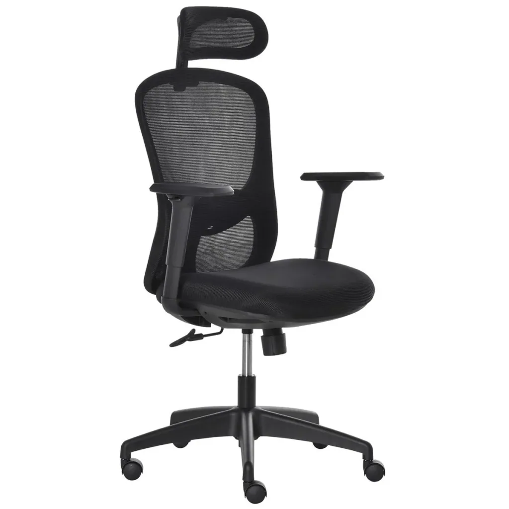 Bürostuhl mit Wippenfunktion Kopflehne Home-Office-Stuhl höhenverstellbarer Schreibtischstuhl ergonomisch 360°-Drehräder