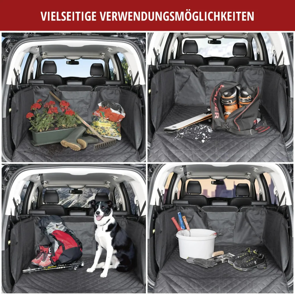 3in1 Kofferraummatte mit Ladekantenschutz, schwarz