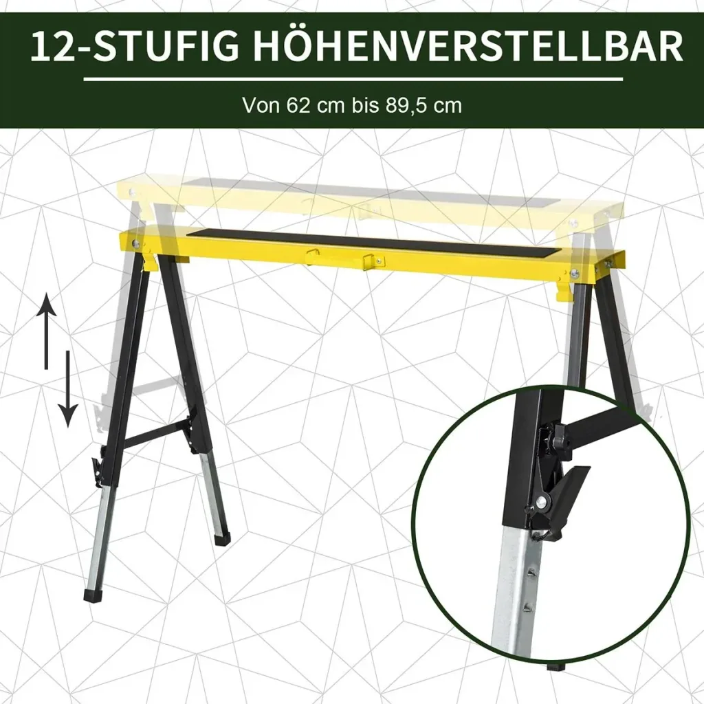 Arbeitsbock 2-er Set klappbar Gelb+Schwarz