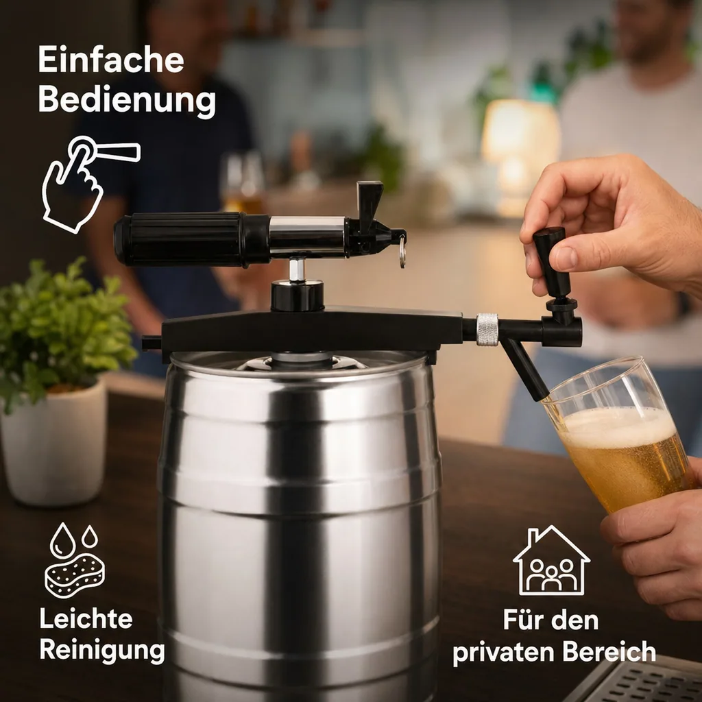 Profi Zapfhahn mit Handpumpe – Für 5L Partyfässer & Bierfässer (CO2-fähig)
