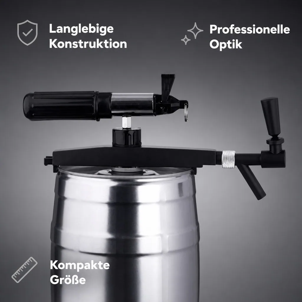 Profi Zapfhahn mit Handpumpe – Für 5L Partyfässer & Bierfässer (CO2-fähig)