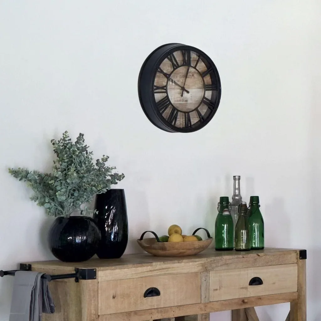 Vintage-Uhr - 90 cm - Metall - Schwarz