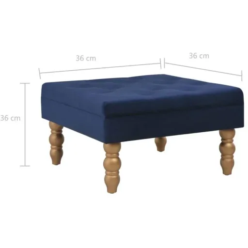 Hocker 60x60x36 cm Samt navy blau