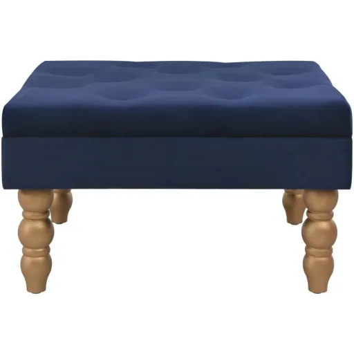 Hocker 60x60x36 cm Samt navy blau