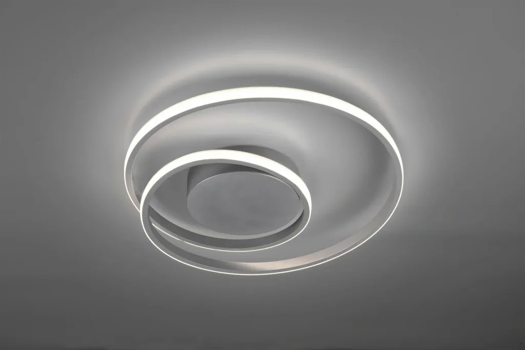 LED-Deckenleuchte ZIBAL, 22 W, 2200 lm, 3000K, Switch-Dimmer, Metall titanfarbig