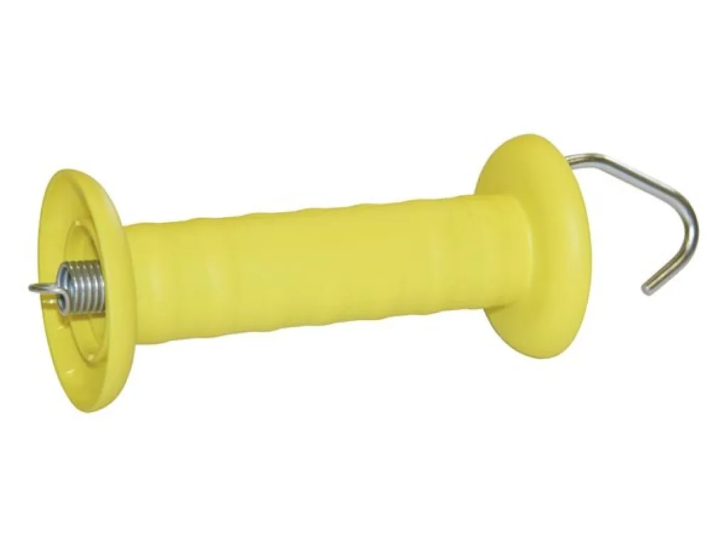 Türklinke für Tor gelb, mit Haken, verzinkt