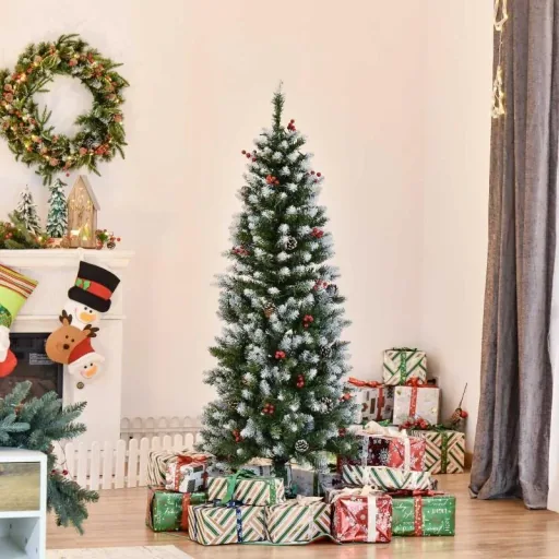 Weihnachtsbaum 1,5 m Christbaum Tannenbaum mit 25 roten Beeren