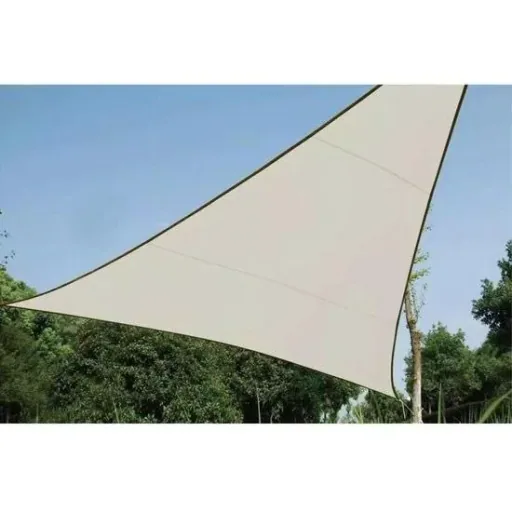 Schattentuch / Sonnensegel-Dreieck inklusive Befestigungssatz - 3,6 x 3,6 x 3,6m - Creme