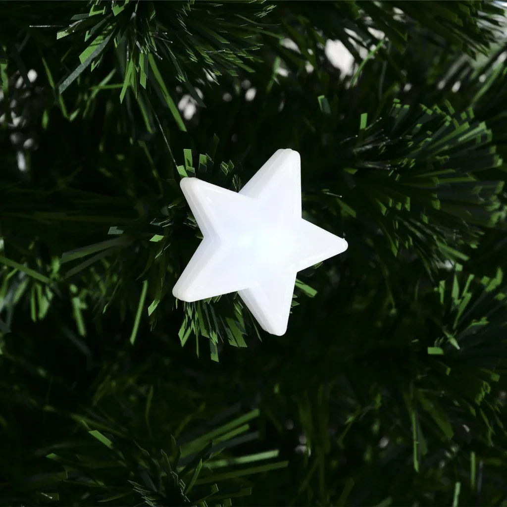 Weihnachtsbaum mit 16-LED-Lampen Glasfaser 120 cm grün