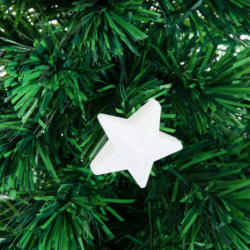 Weihnachtsbaum mit 16-LED-Lampen Glasfaser 120 cm grün