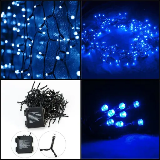 Lichterketten Weihnachten blau 10,5m Timer