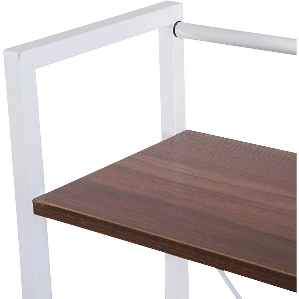 Schreibtisch Computertisch Bürotisch mit Regal Walnuss Weiß
