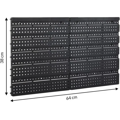 Werkzeugwand mit Stapelboxen 32 Stück - 2 Wandplatten 32x38x2 cm