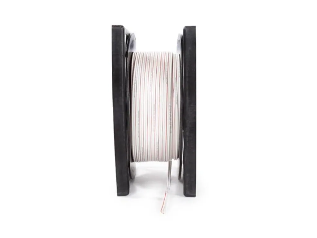 Lautsprecherkabel 2x0.75mm², 100 Meter, weiß, Spule, reiner OFC-Kupferleiter, Audioverkabelung für Heim- oder Gewerbeanlagen, flexibler Lautsprecherdraht, saubere Optik, stabile Signalübertragung