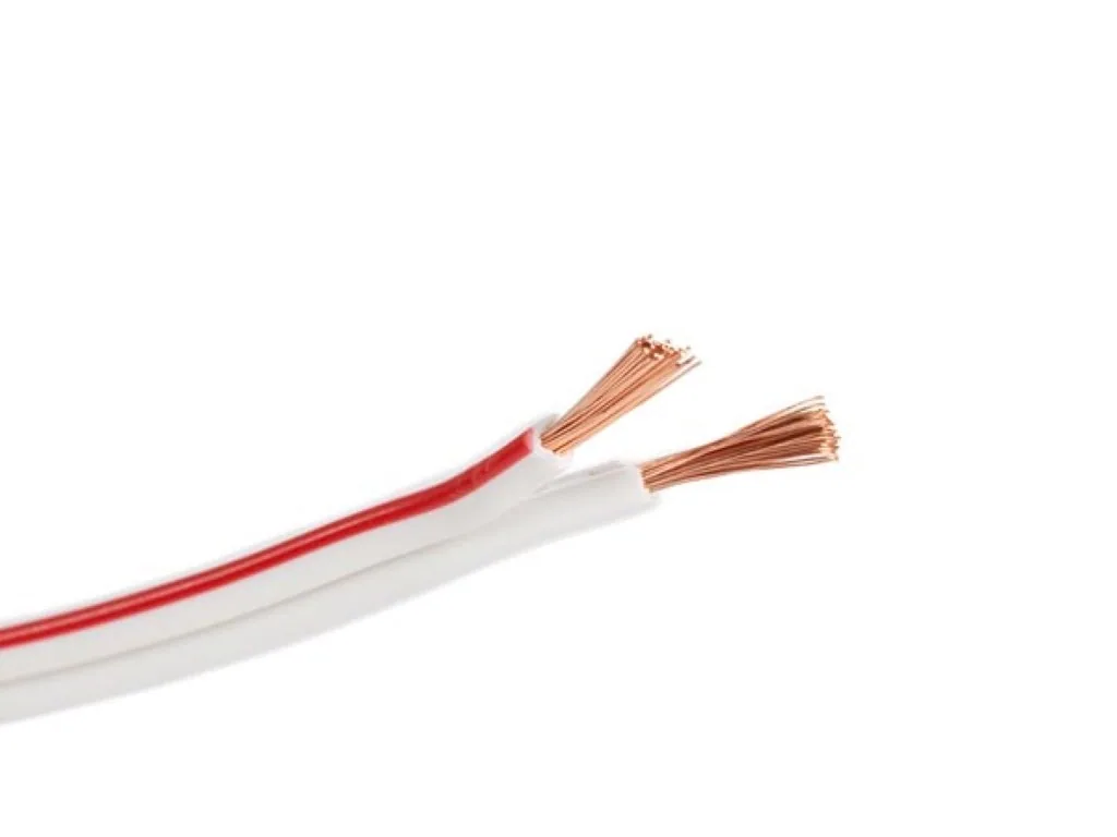 Lautsprecherkabel 2x0.75mm², 100 Meter, weiß, Spule, reiner OFC-Kupferleiter, Audioverkabelung für Heim- oder Gewerbeanlagen, flexibler Lautsprecherdraht, saubere Optik, stabile Signalübertragung