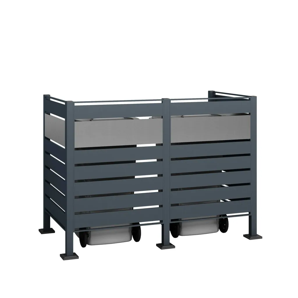 Mülltonnenverkleidung Planum 2er Box, 120 cm, antharzit