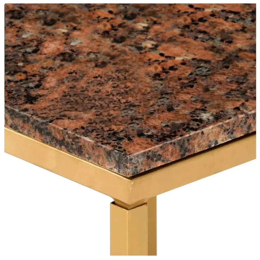 Couchtisch 40x40x35 cm echter Stein mit Marmortextur braun