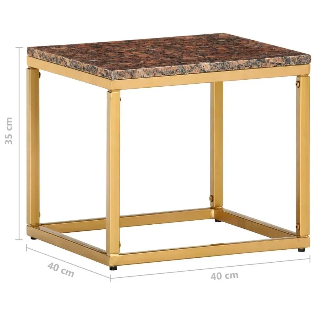 Couchtisch 40x40x35 cm echter Stein mit Marmortextur braun