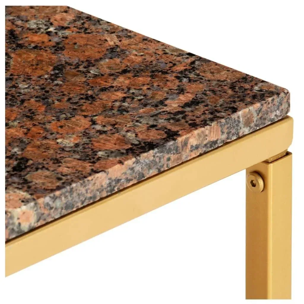 Couchtisch 40x40x35 cm echter Stein mit Marmortextur braun