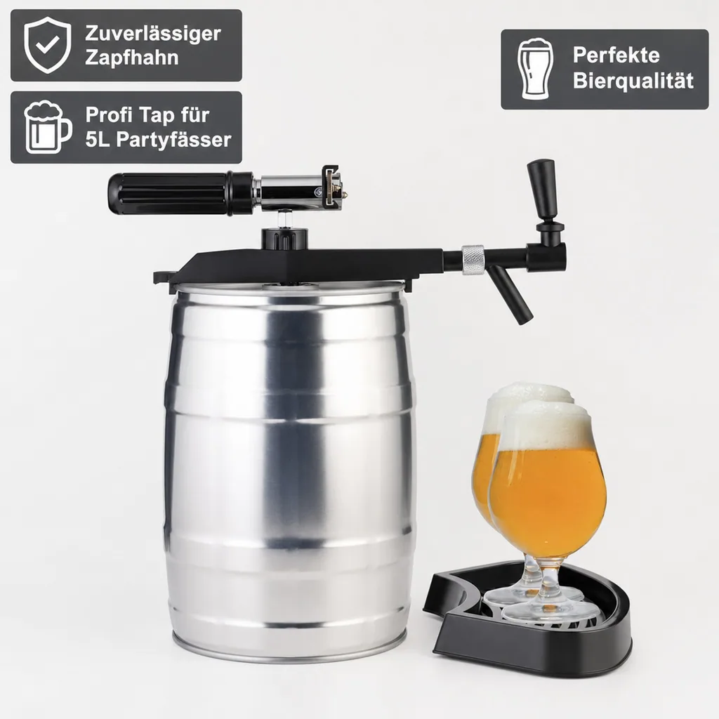 Profi Tap mit CO2 Automatik für 5 Liter Partyfass Bierfass Zapfanlage