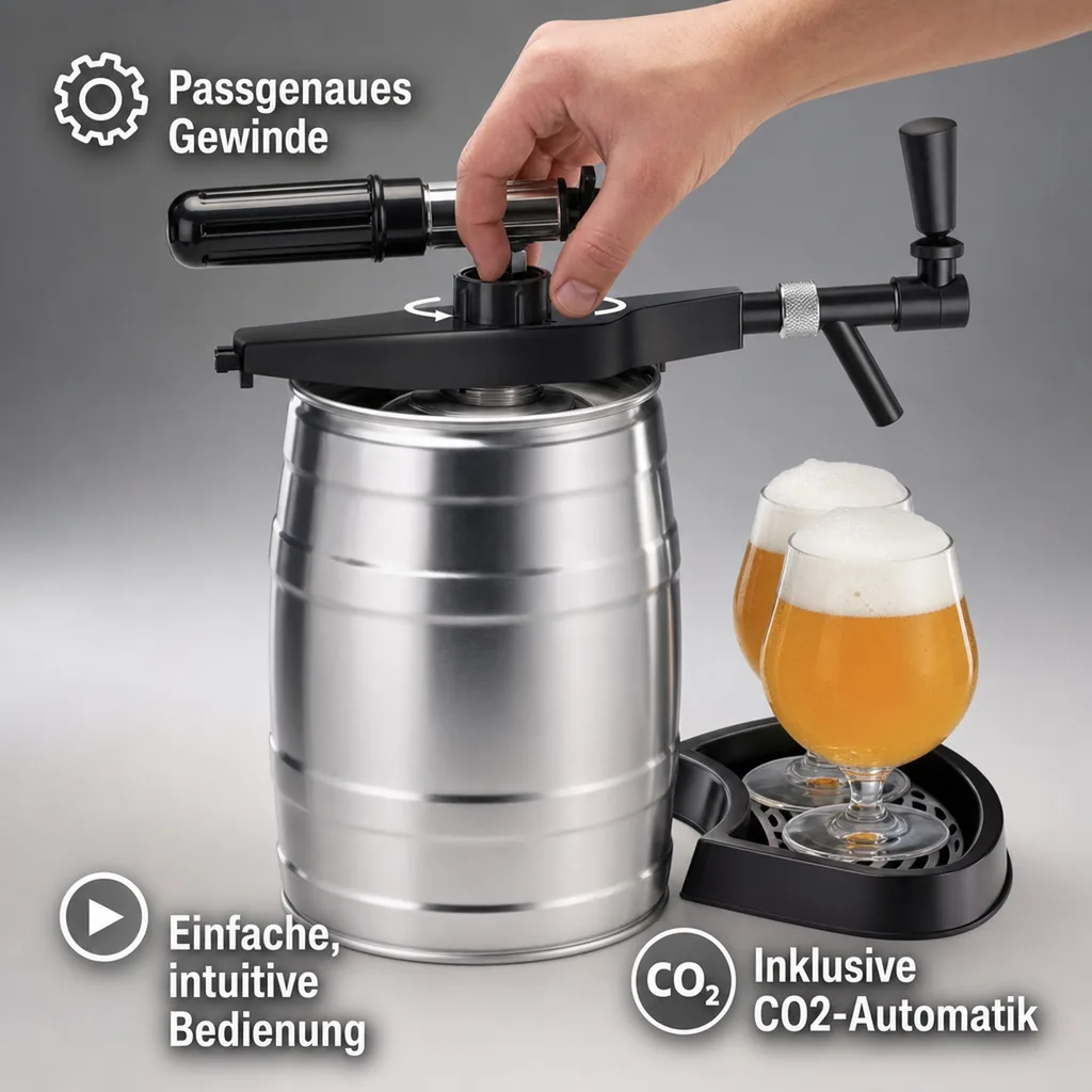 Profi Tap mit CO2 Automatik für 5 Liter Partyfass Bierfass Zapfanlage